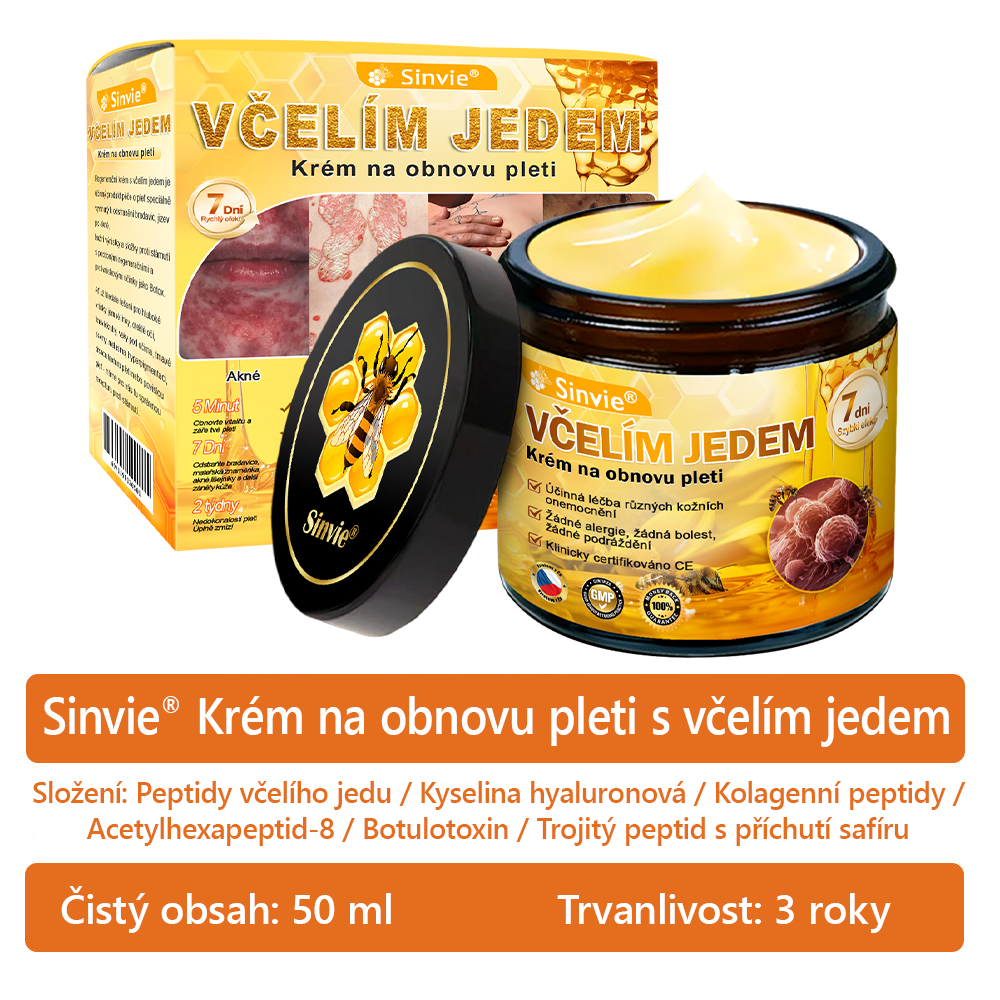 🔥 Sinvie® Krém na obnovu pleti s včelím jedem 👨⚕ Doporučeno dermatology ✅CE schváleno - 50ml