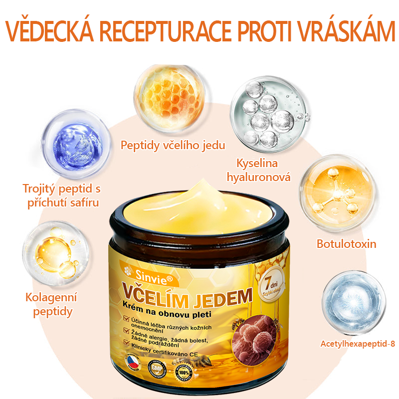🐝 Sinvie® Krém na obnovu pleti s včelím jedem 👨‍⚕ Doporučeno dermatology ✅GMP schváleno - 50ml