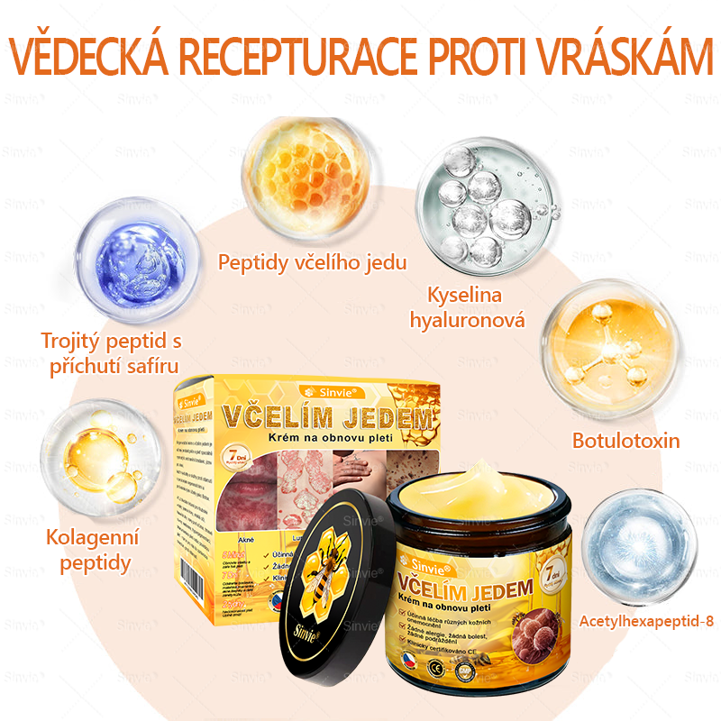 🌻 🌻Sinvie® Krém na obnovu pleti s včelím jedem 🔥 Doporučeno dermatology | Proti vráskám, pigmentovým skvrnám a ochablé pleti - 50 ml