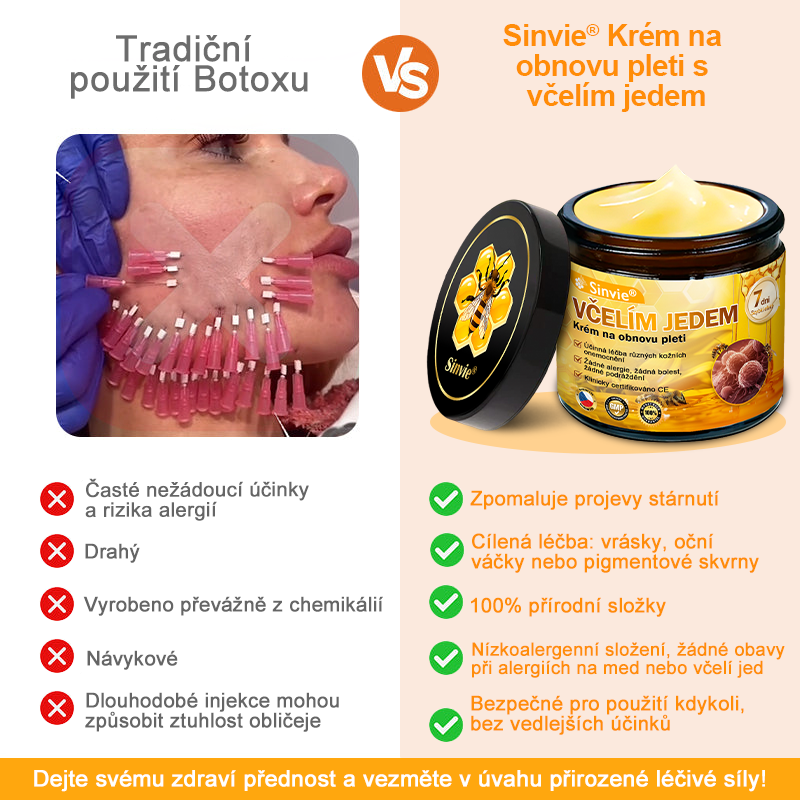 🐝 Sinvie® Krém na obnovu pleti s včelím jedem 👨‍⚕ Doporučeno dermatology ✅GMP schváleno - 50ml