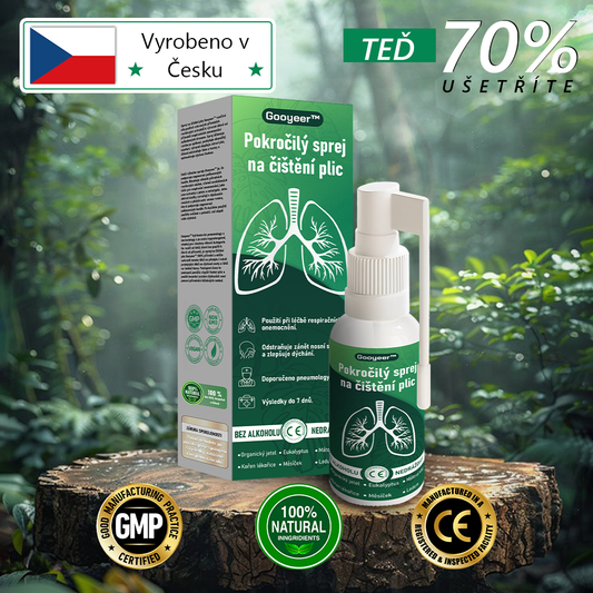 🍃𝐆𝐨𝐨𝐲𝐞𝐞𝐫™ Pokročilý sprej na čištění plic -🧑‍⚕️ Podporuje zdraví plic, průdušek a dutin, napomáhá zdraví dýchacího systému a usnadňuje dýchání.